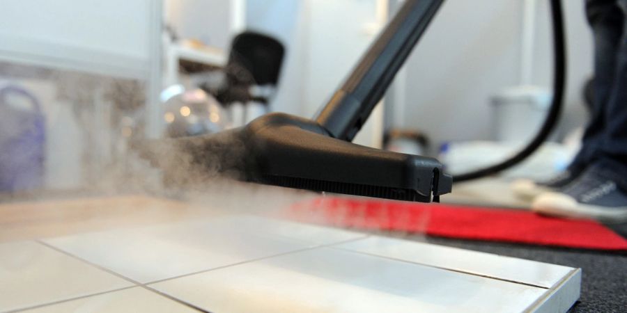 Dampfreiniger kommen ohne Putzmittel aus und können fettige und ölige Flecken leicht lösen.