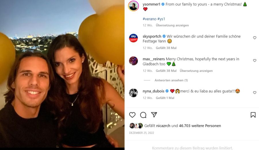 Yann Sommer und seine Ehefrau Alina.