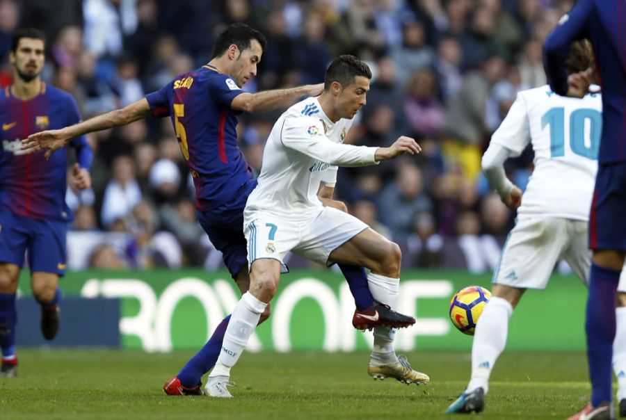 Sergio Busquets und Cristiano Ronaldo spielten 38 Mal gegeneinander.