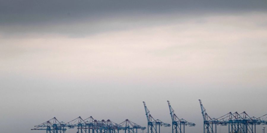 Schiffe liegen am Container-Terminal Bremerhaven. Das Stimmungsbarometer des Mannheimer Forschungsinstituts ZEW ist erneut gefallen.