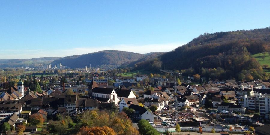 Blick auf die Ortschaft Bad Zurzach. - Kanton Aargau