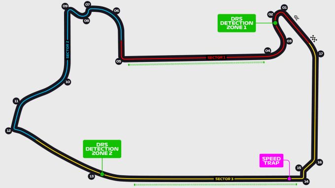 Die Streckenkarte zum Las-Vegas-GP der Formel 1. Formel 1 Las Vegas