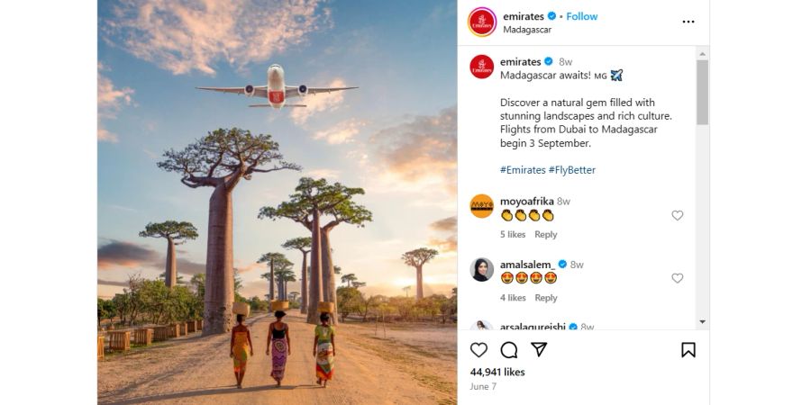 Instagram, emirates