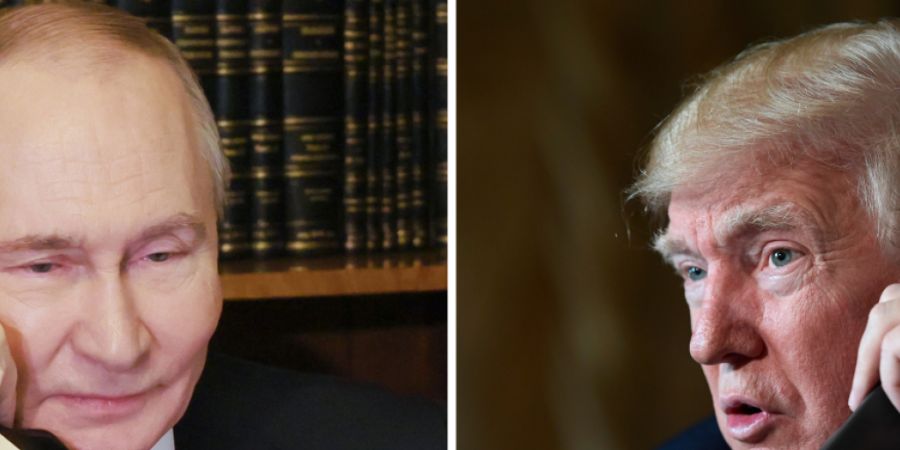 ARCHIV - Die Kombo aus Archivbildern zeigt Russlands Präsidenten Wladimir Putin (l, 25.12.2025 in Moskau) und den US-Präsidenten Donald Trump (r, 22.11.2018 in Palm Beach), jeweils am...
