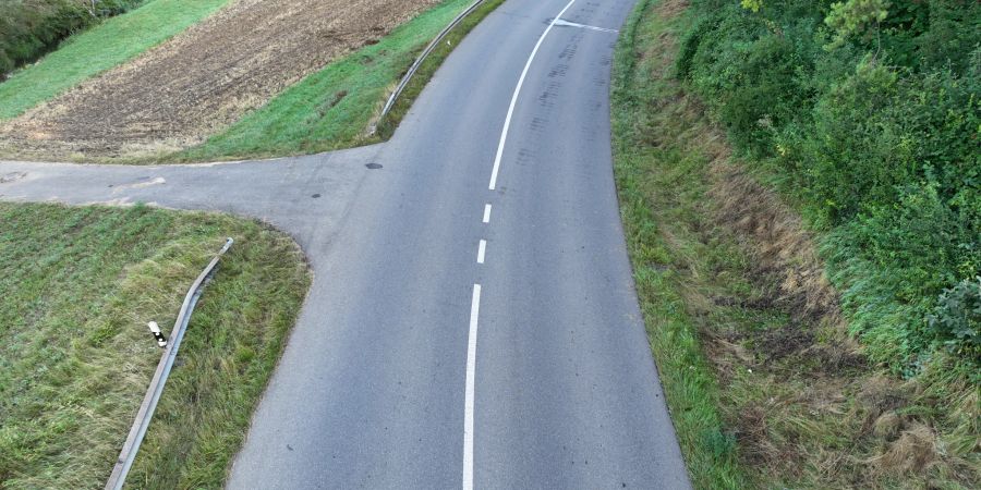 Unfallstelle in Bibern.