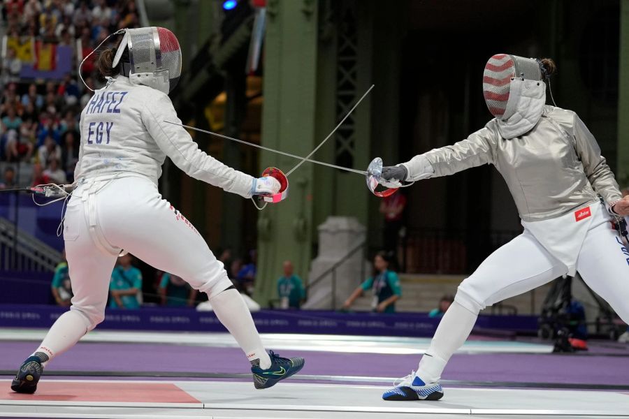 Nada Hafez (l.) bei ihrem Sieg in der ersten Runde.