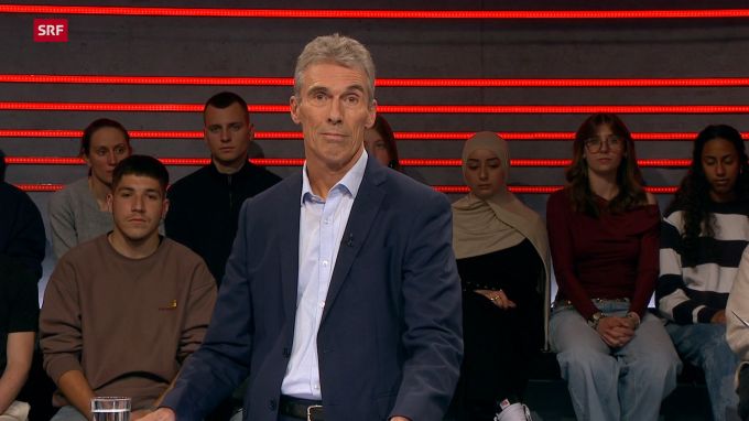 Severin Moser, Präsident des Schweizerischen Arbeitgeberverbandes, in der Arena. arena
