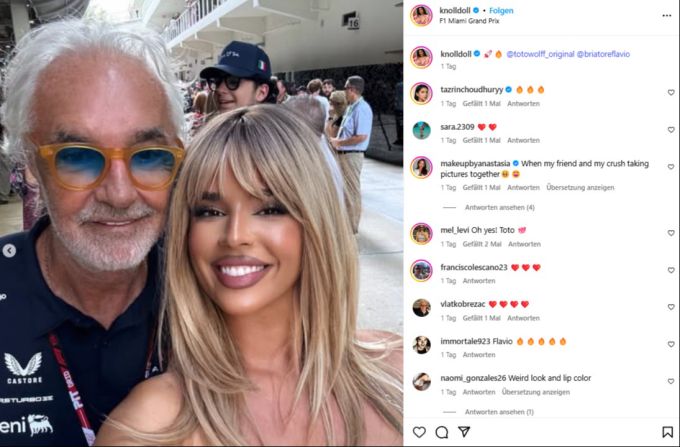 Auch mit Flavio Briatore sichert sich Ivana Knöll ihren Schnappschuss. Ivana Knöll