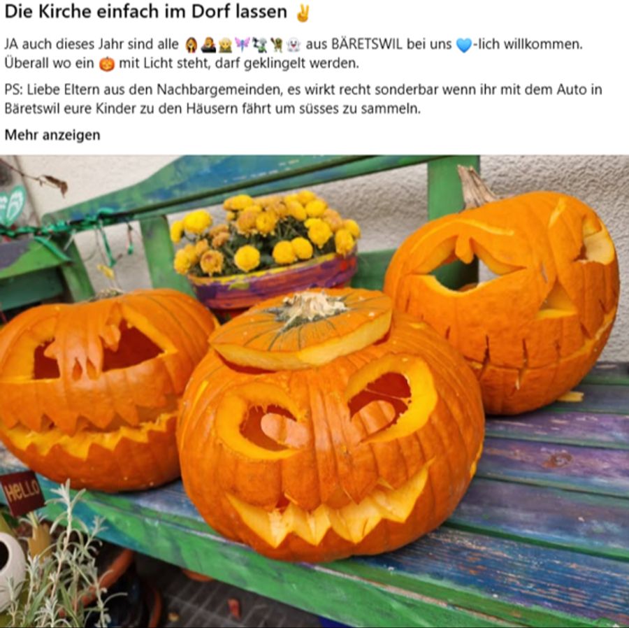 Eine Bäretswilerin findet es «sonderbar», wenn Eltern ihre Kinder an Halloween mit dem Auto zu den Häusern fahren, «um Süssigkeiten zu sammeln».