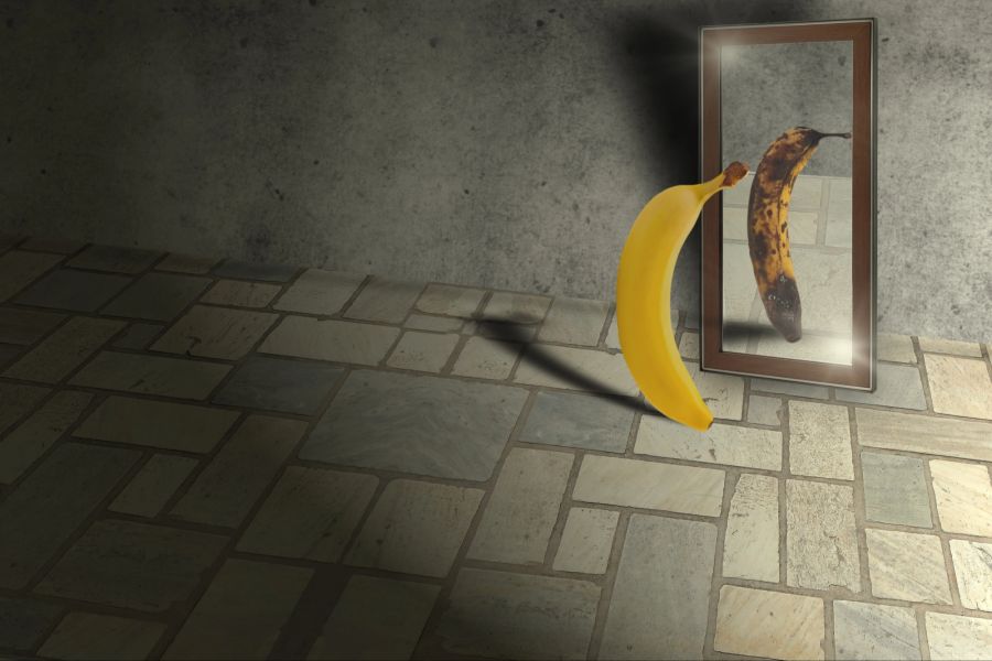 Banane Plastik dunkel Spiegel