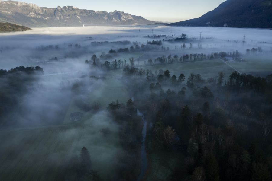 Nachmittags klettert das Thermometer im Flachland auf bis zu 9 Grad.