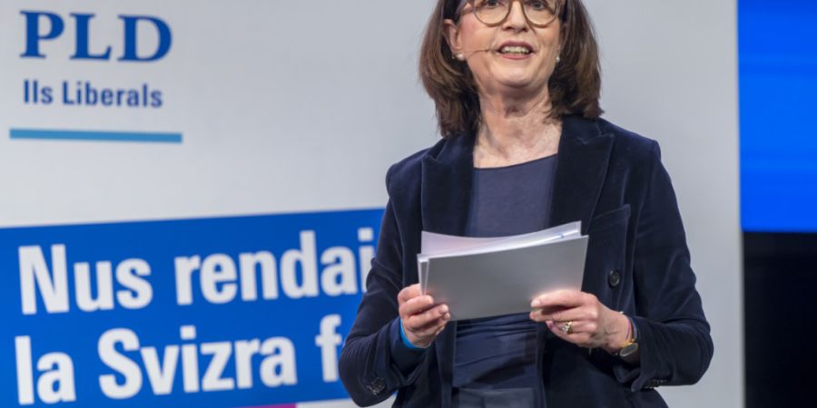 Die Co-Präsidentin der FDP und St. Galler Nationalrätin Susanne Vincenz-Stauffacher an der Delegiertenversammlung in Genf.