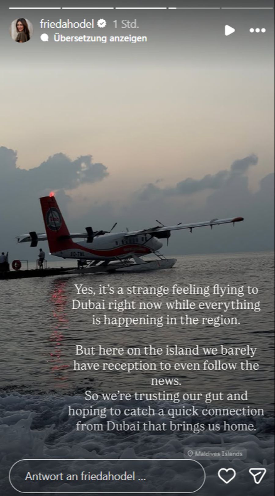 Es sei ein seltsames Gefühl, jetzt nach Dubai zu fliegen.