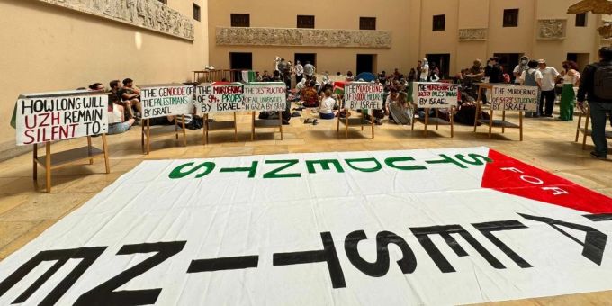 Pro-Palästina-Proteste an der Universität Zürich. (Archivbild) Palästina Uni Zürich