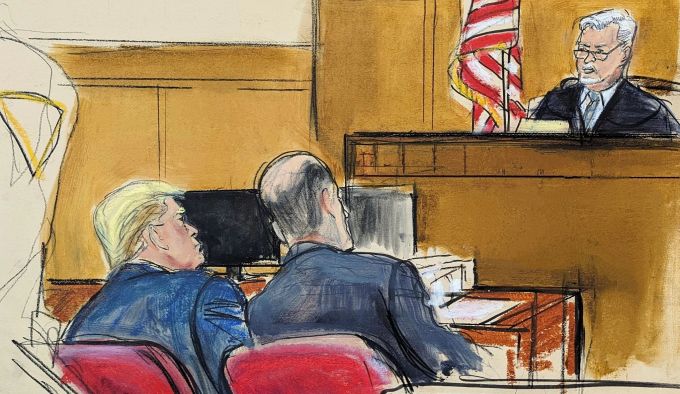 Richter Juan Merchan ist Trumps Anwälten ein Dorn im Auge. Elizabeth Williams/AP/dpa Strafprozess gegen Ex-Präsident Trump