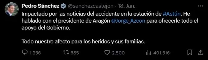 Spaniens Premier Sánchez drückte den Betroffenen des Sessellift-Unfalls sein Mitgefühl aus. Unfall Sessellift