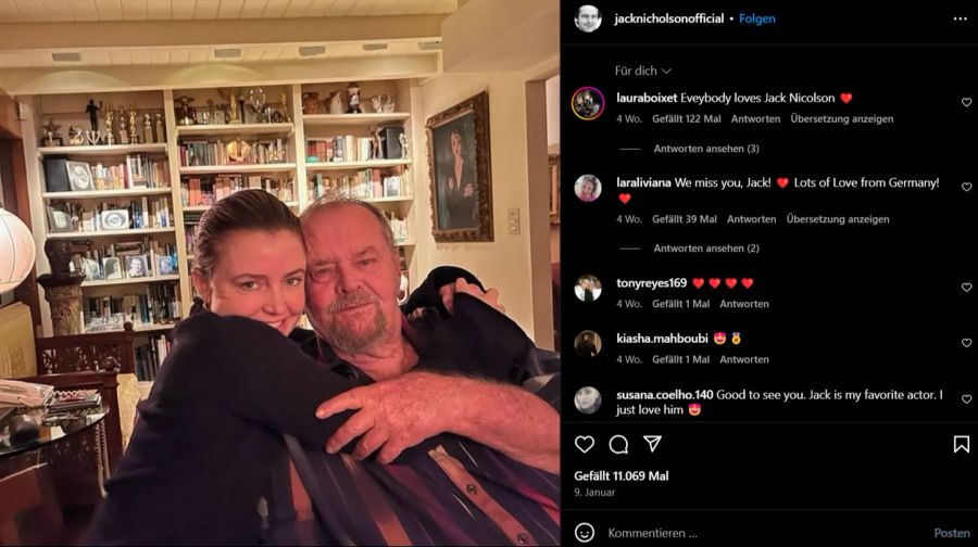 Jack Nicholson Instagrampost Tochter