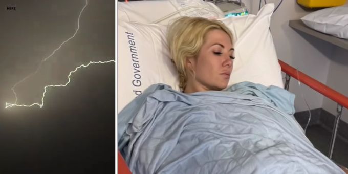 Die Influencerin Carly Electric überlebt einen Blitzschlag. Blitz Influencerin