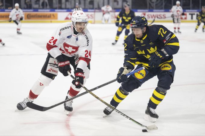 Tobias Geisser im Duell mit dem Schweden Tim Heed. Schweizer nati