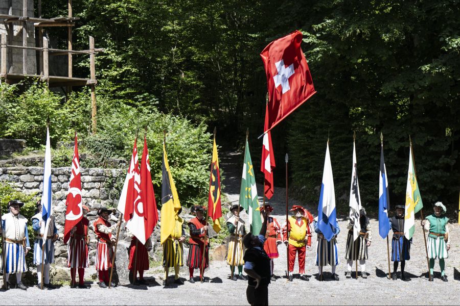 Wie bereits bei der Bundesfeier 2023 wird auch dieses Jahr die Fahnengruppe Interlaken am Fest mitwirken.