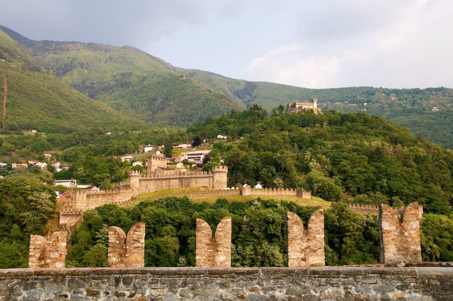 Die Festung von Bellinzona mit seinen drei Burgen.