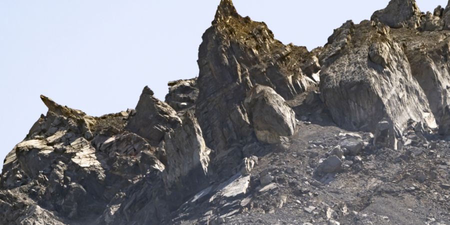 Die Berner Kantonsregierung will die Datengrundlage zur Beurteilung von Naturgefahren verbessern. Im Bild die instabile Flanke des Spitze Stei oberhalb von Kandersteg, die das Dorf bedr...