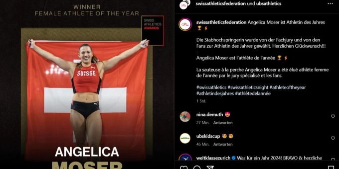 Angelica Moser feierte mit ihrem EM-Sieg in Rom und dem Schweizer Rekord in Monaco ein herausragendes Jahr. Angelica Moser