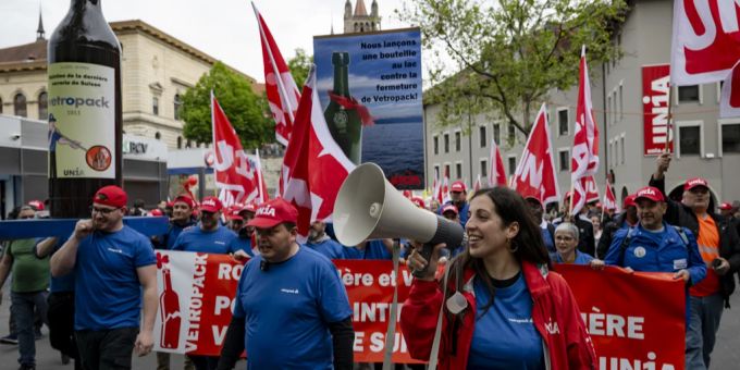 Eine Demonstration am Tag der Arbeit in Lausanne VD. (Archivbild) Tag der Arbeit Abschaffung