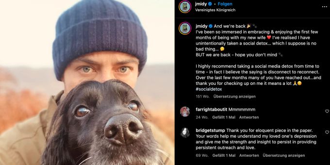 James Middleton mit seiner Hündin Ella.