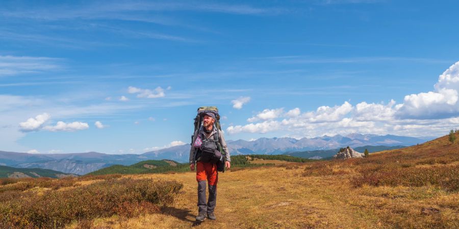 Wanderer in den Bergen.