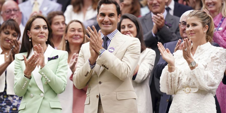 Prinzessin Kate mit Roger und Mirka Federer.