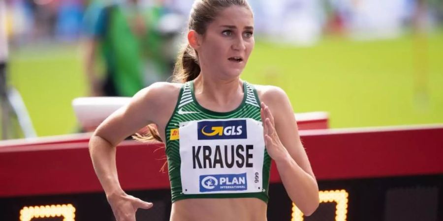 Gesas Felicitas Krause ist zum fünften Mal hintereinander deutsche Meisterin über 3000 Meter Hindernis geworden. Foto: Sven Hoppe