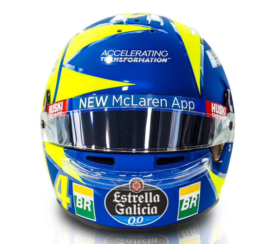 Lando Norris trägt in Monza einen Spezialhelm.