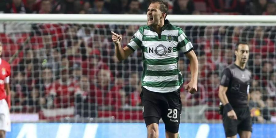 Bas Dost soll von Sporting Lissabon an den Main wechseln. Foto: Miguel A. Lopes/epa