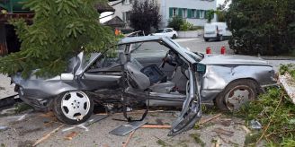 Tägertschi TG - Mit Auto in Baum geprallt
