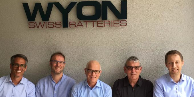 Peter Wyser, Philipp Wyser, Landammann Roland Dähler, Paul Wyser und Markus Walt (v.l.n.r., es fehlt Marcel Inauen) Wyon AG