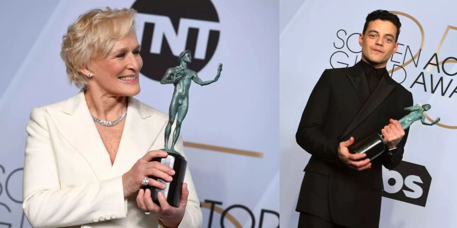 Glenn Close (l) und Rami Malek bei den SAG-Awards 2019.