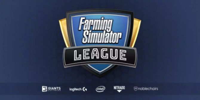 Das Logo der Farming Simulator League inklusive der Sponsoren.