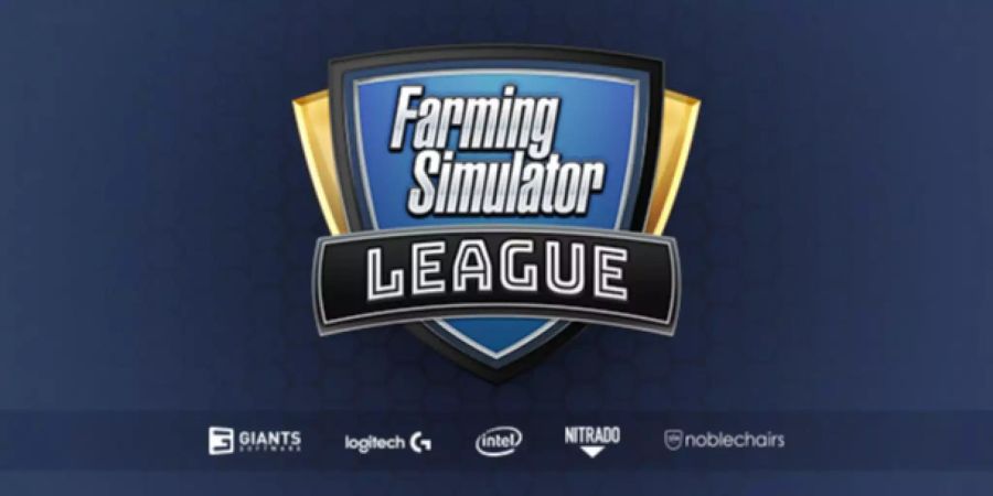 Das Logo der Farming Simulator League inklusive der Sponsoren.