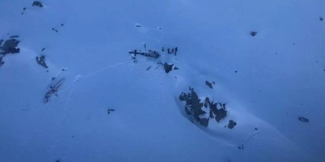 Die Unfallstelle am Rutor-Gletscher im Aostatal (I).