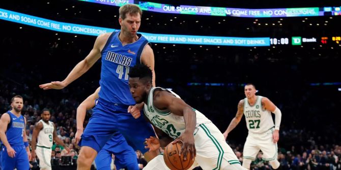 Dirk Nowitzki im Spiel gegen die Boston Celtics.