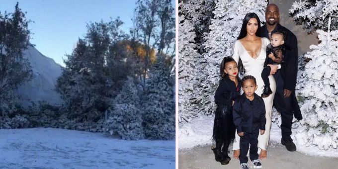 «Oh (s)no(w)» - Kim Kardashian lässt ihr Kalifornien-Anwesen beschneien