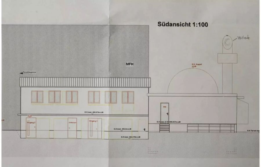 Bauplan eines Gebäudes - Keystone