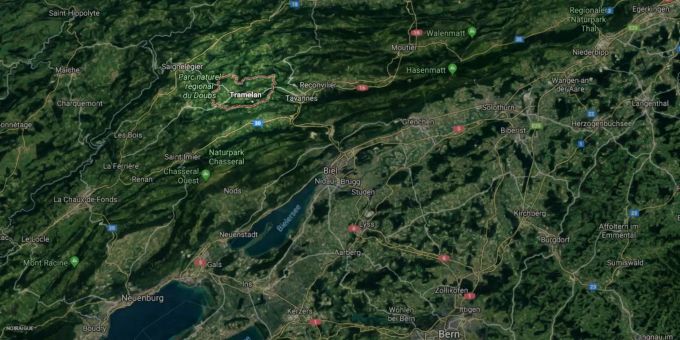 Die Gemeinde Trameland liegt im Berner Jura, etwa 20 Kilometer nordwestlich von Biel. Die Gemeinde Trameland liegt im Berner Jura, etwa 20 Kilometer nordwestlich von Biel.