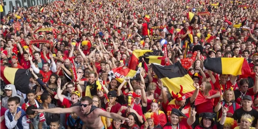 Belgische Fans jubeln.