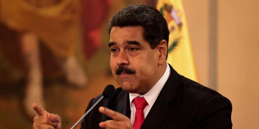 Nicolas Maduro, Präsident von Venezuela, spricht während einer landesweiten Fernsehansprache aus dem Miraflores Palast.