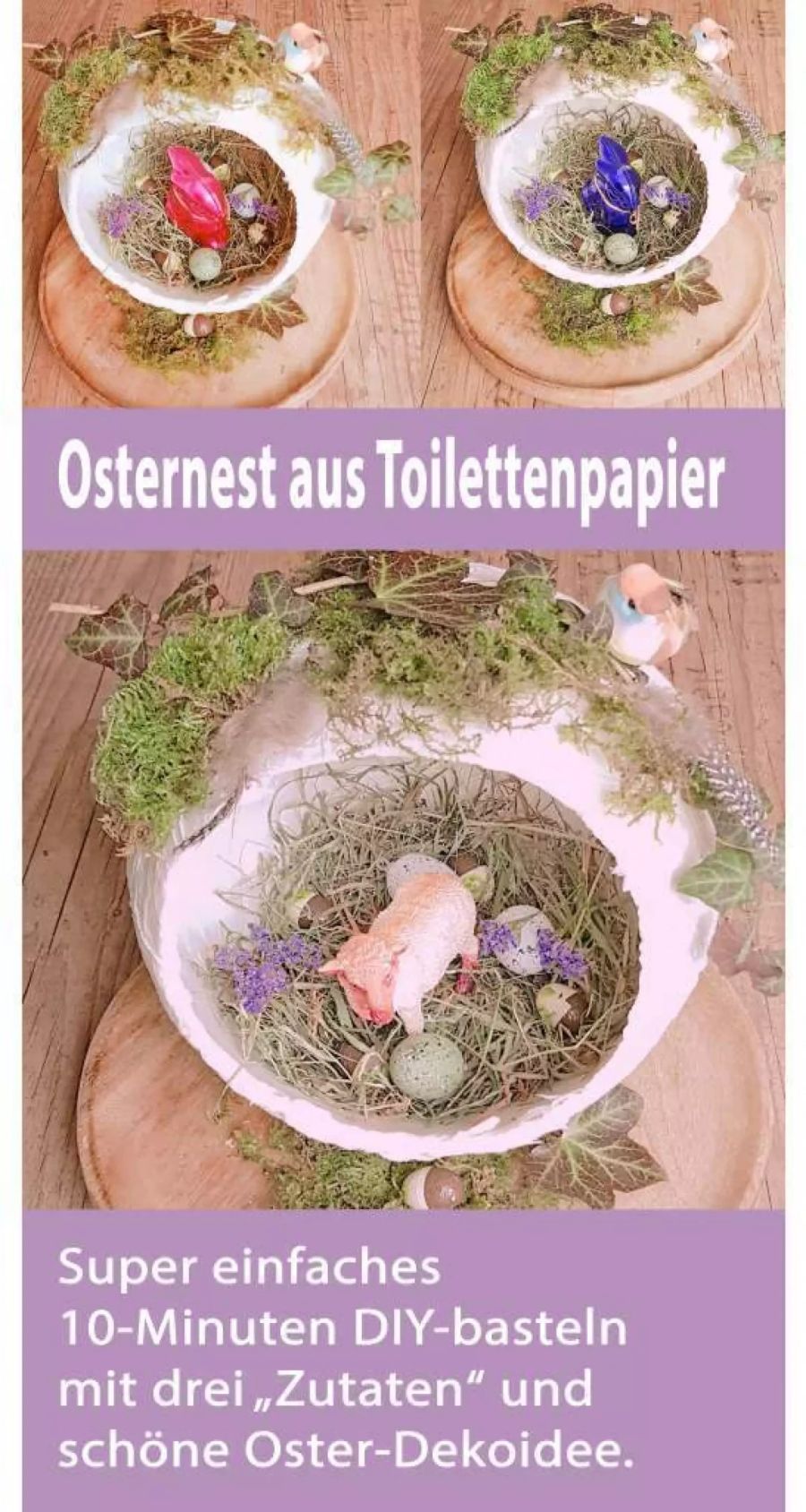 So zaubert man in wenigen Schritten ein hübsches Osternest.