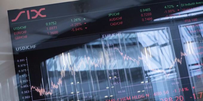Ein Bildschirm an der Börse in Zürich. (Symbolbild) SMI