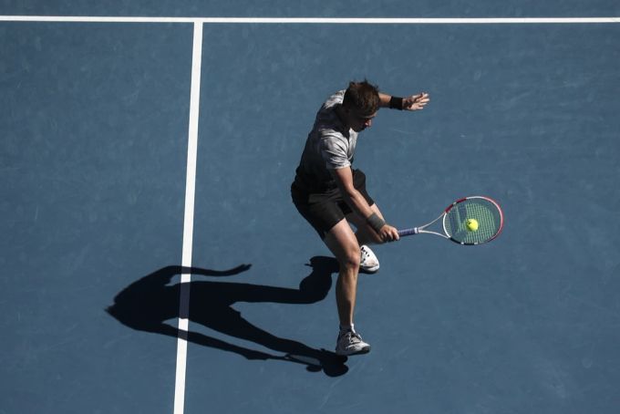 Stefan Kozlov (hier bei seinem Spiel an den Australian Open) ist der nächste Gegner von Dominic Stricker. Dominic Stricker