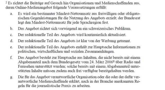 Bakom Mediengesetz Vorgaben